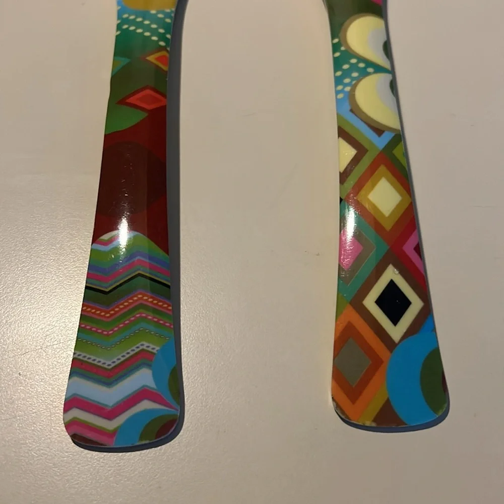 French Bull Flower Melamine Salad serving spoons set of 2